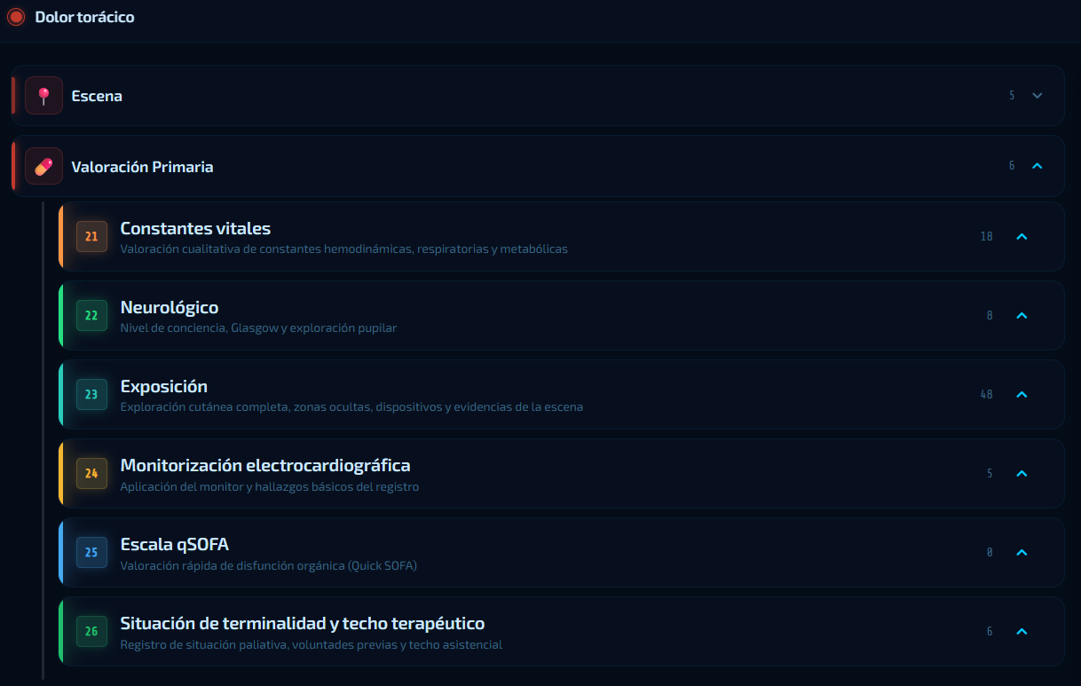 Interfaz de valoración clínica de NUTRUXIQ-REPORTS